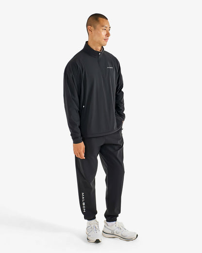 Performance Quarter Zip Shell Pullover - Black Malbon Men