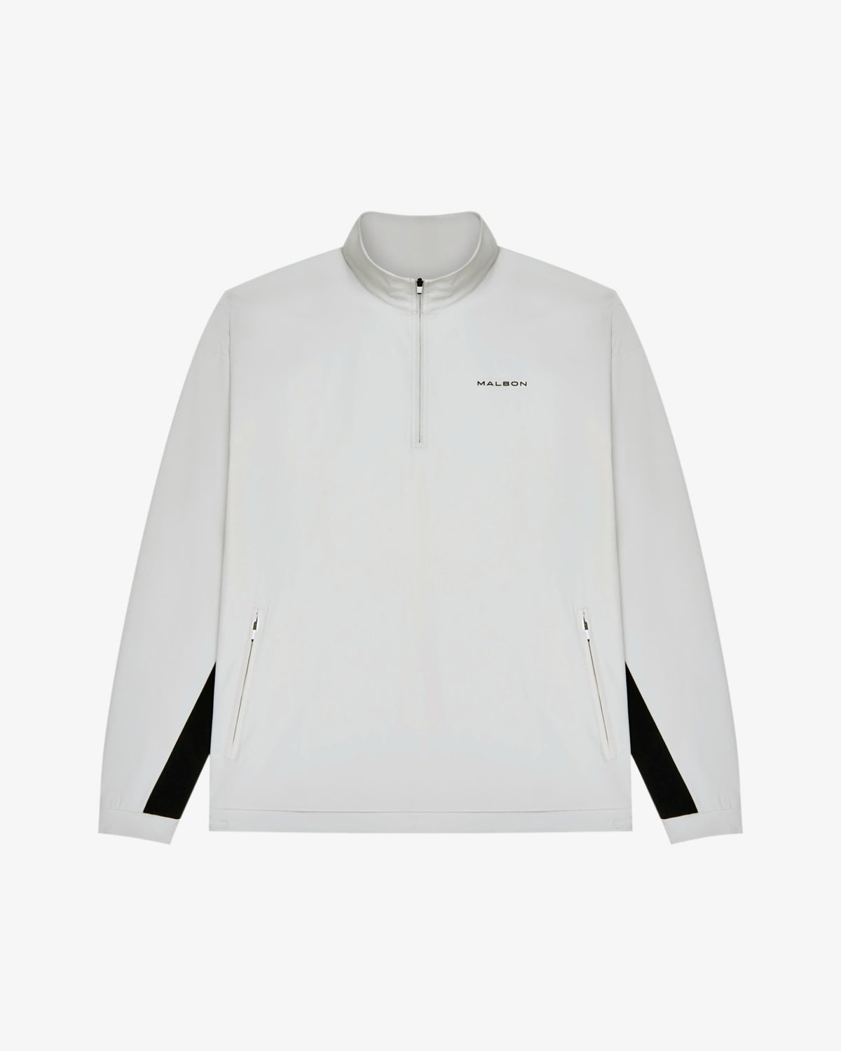 Performance Quarter Zip Shell Pullover - Silver / Black Malbon Men