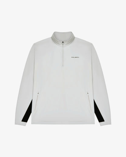 Performance Quarter Zip Shell Pullover - Silver / Black Malbon Men