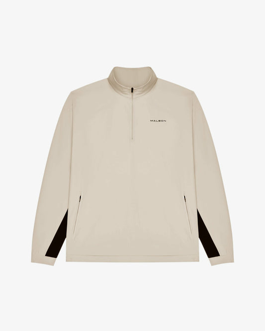 Performance Quarter Zip Shell Pullover - Tan Malbon Men