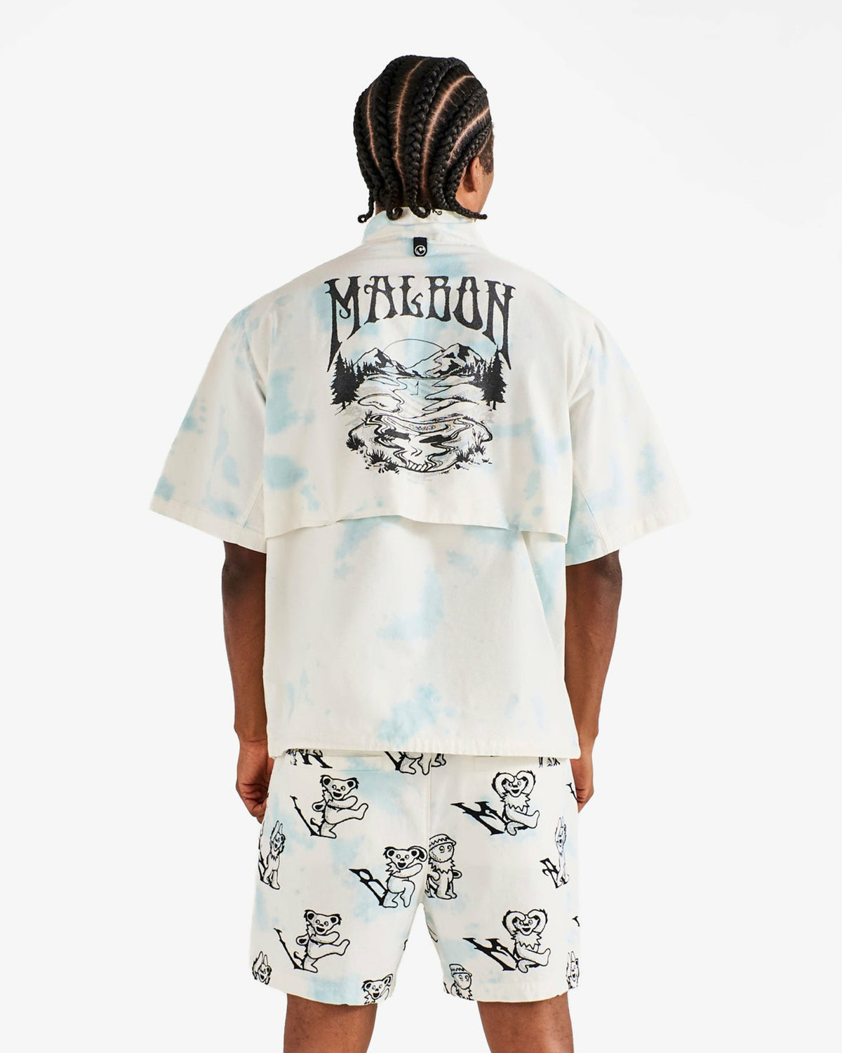 Grateful Dead Pine Reflection Windshirt - Light Blue Malbon Men