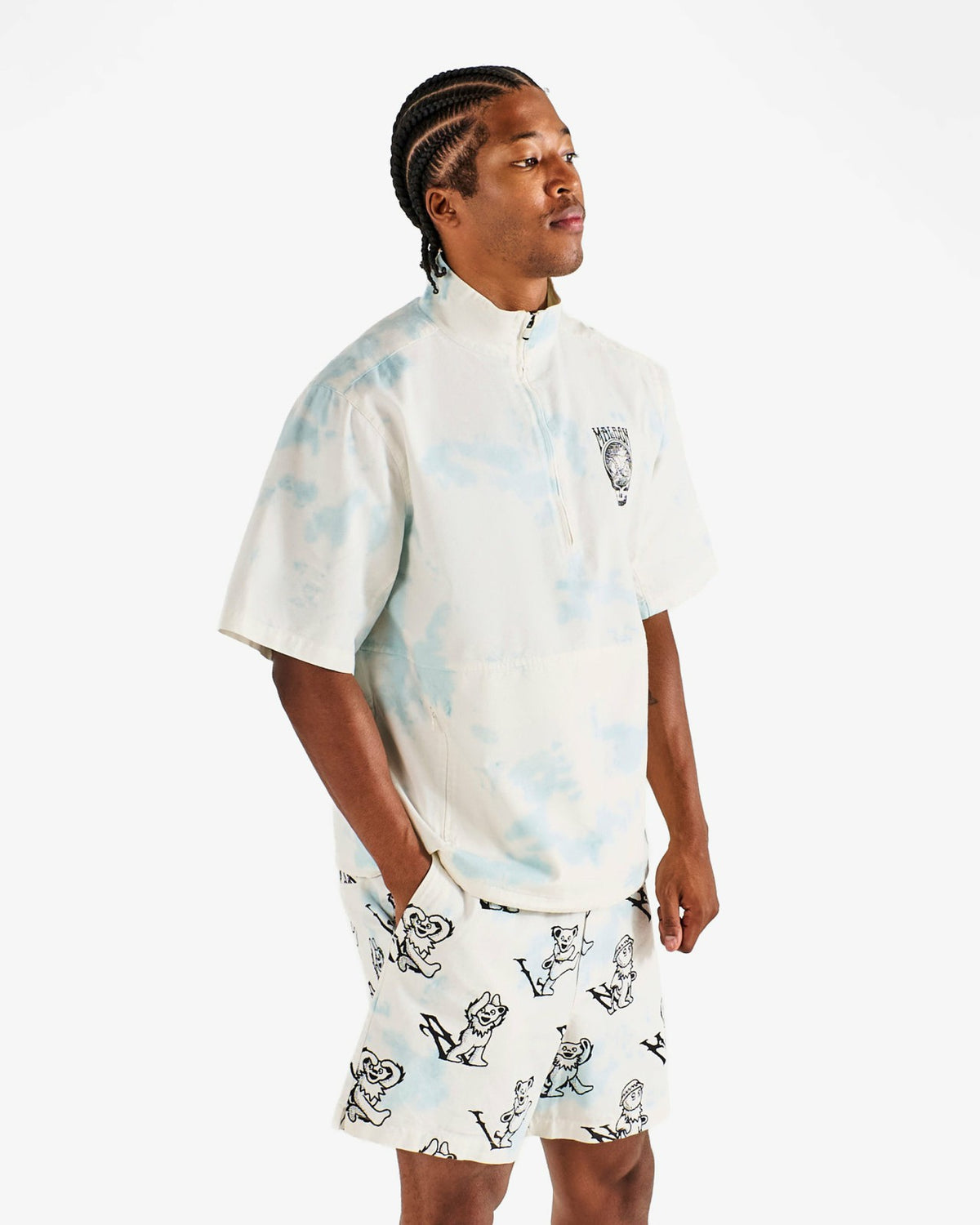 Grateful Dead Pine Reflection Windshirt - Light Blue Malbon Men