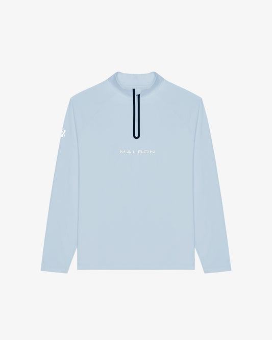 Performance Raglan Quarter Zip - Subdued Blue Malbon Men