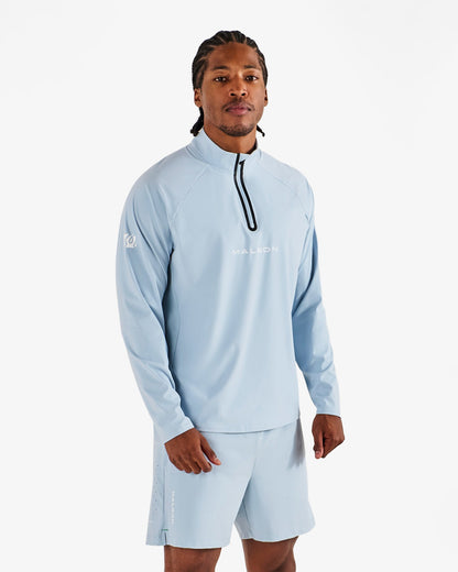 Performance Raglan Quarter Zip - Subdued Blue Malbon Men