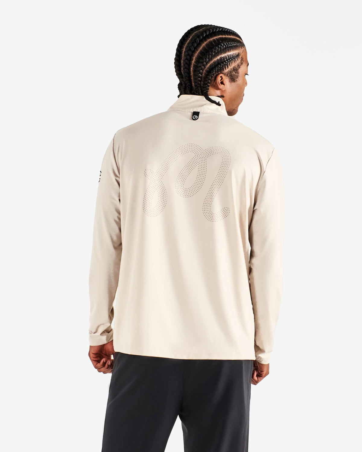 Ak 1% Perforated Quarter Zip - Dove Grey Malbon Men