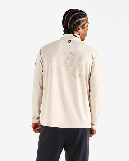Ak 1% Perforated Quarter Zip - Dove Grey Malbon Men