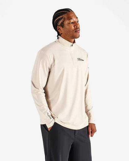 Ak 1% Perforated Quarter Zip - Dove Grey Malbon Men