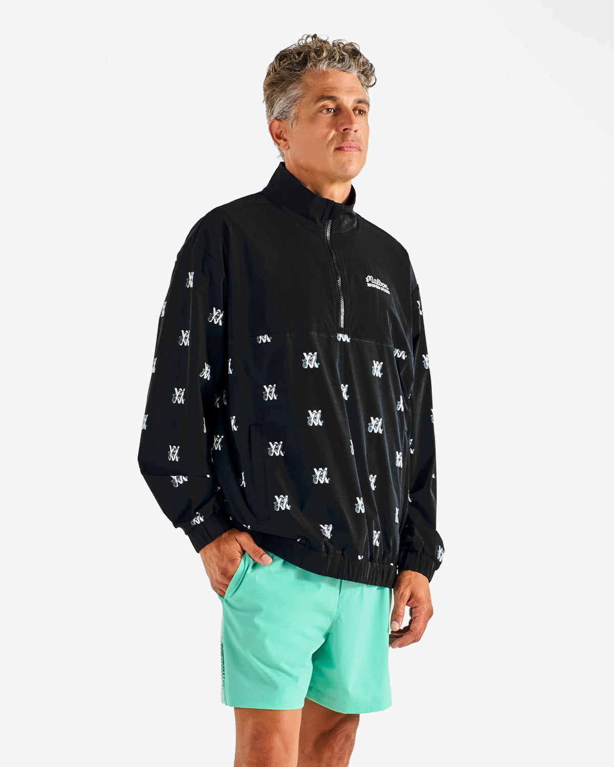 Arsham Monogram Quarter Zip - Black Malbon Men