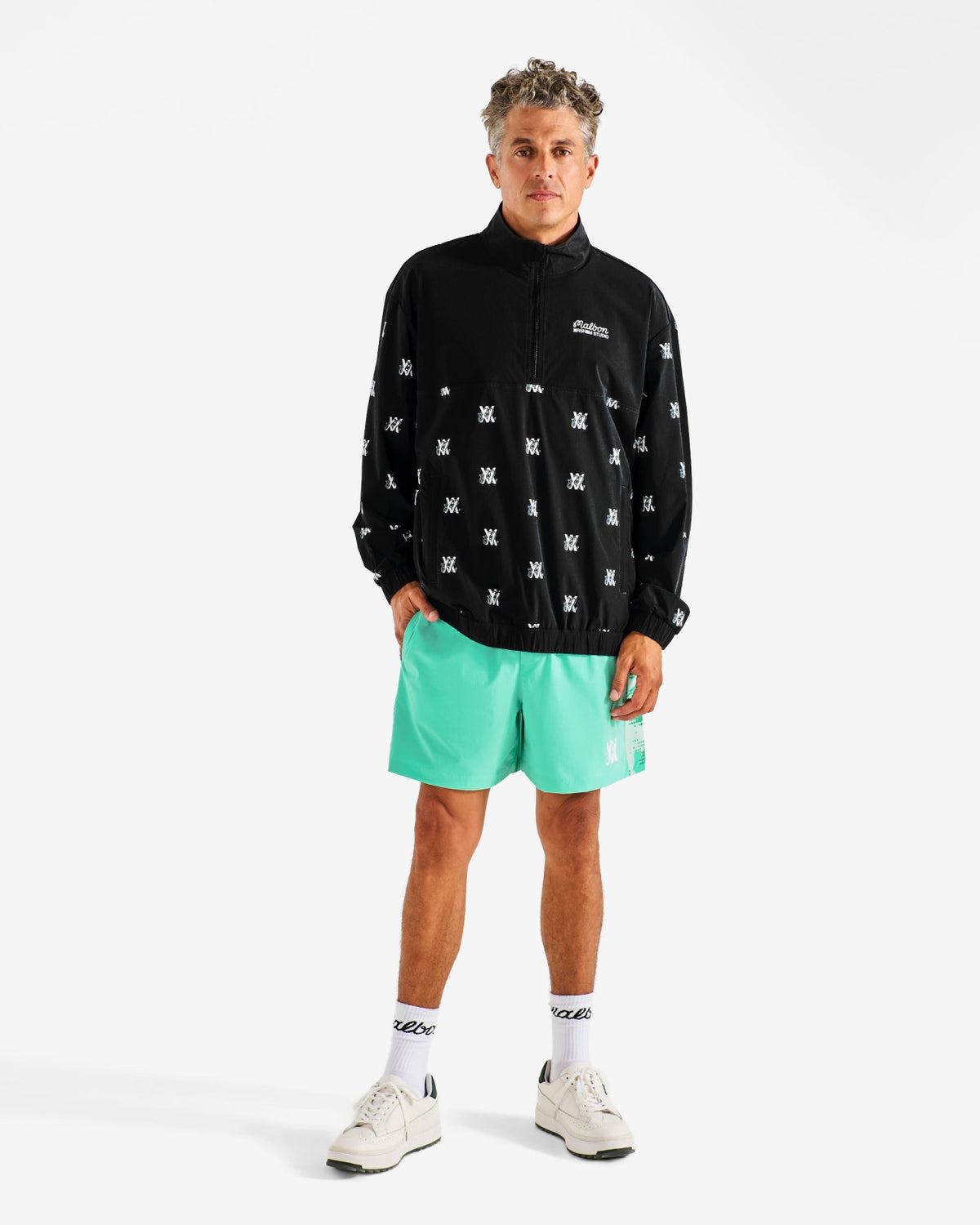 Arsham Monogram Quarter Zip - Black Malbon Men