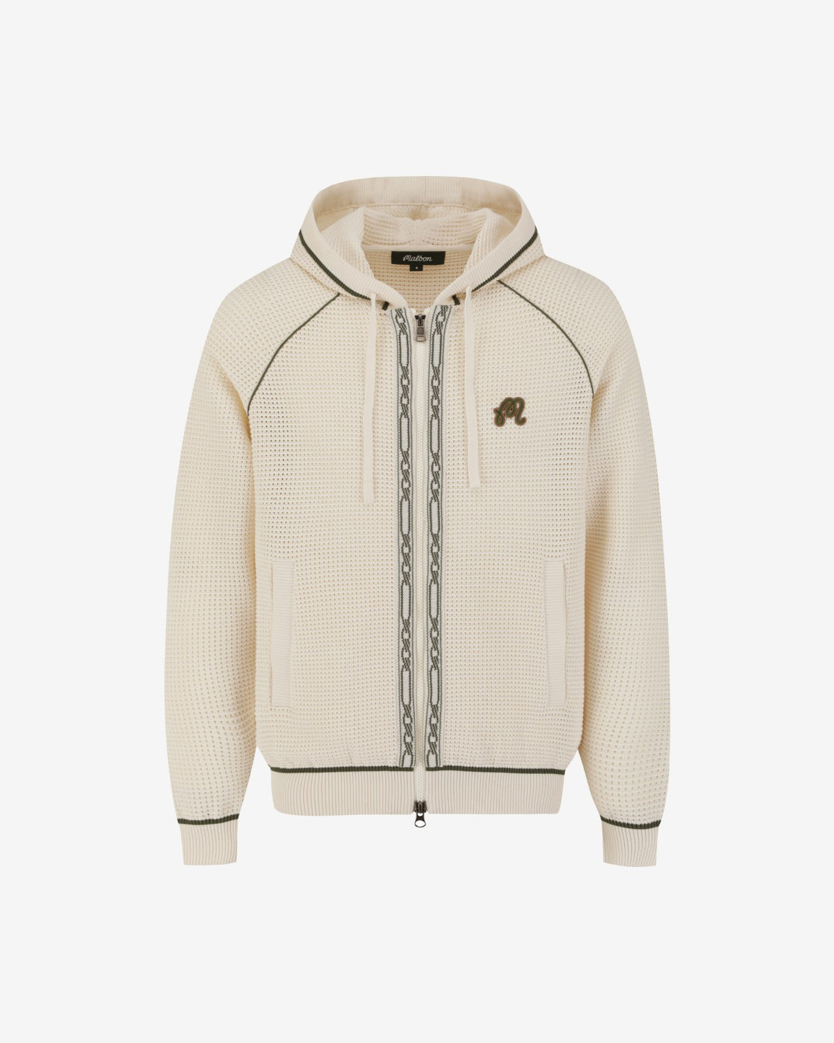 Studio Seoul Crochet Knit Full-Zip Hoodie - Cream Malbon Men