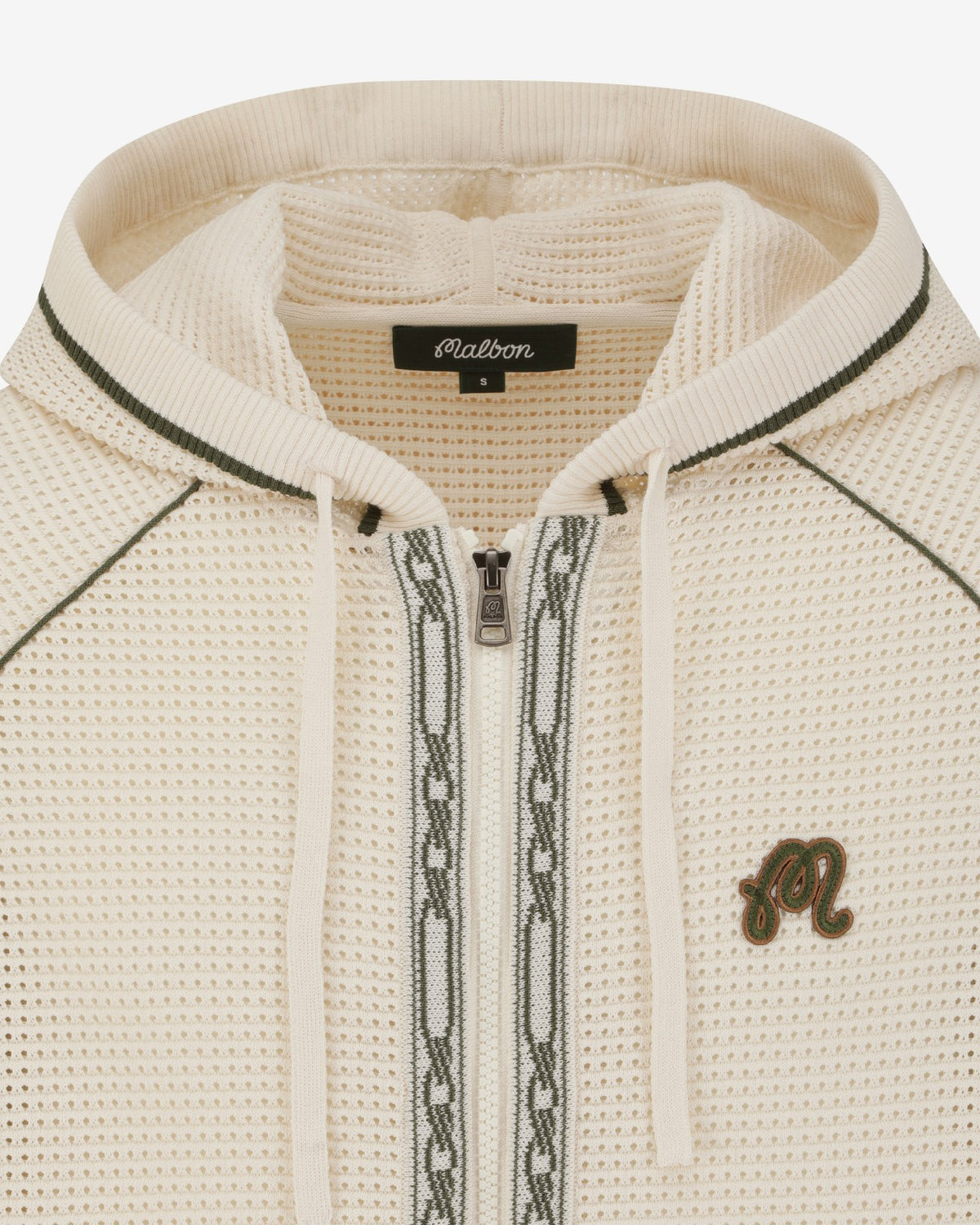 Studio Seoul Crochet Knit Full-Zip Hoodie - Cream Malbon Men