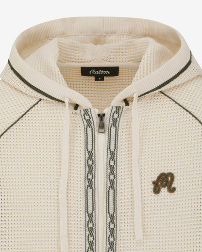 Studio Seoul Crochet Knit Full-Zip Hoodie - Cream Malbon Men