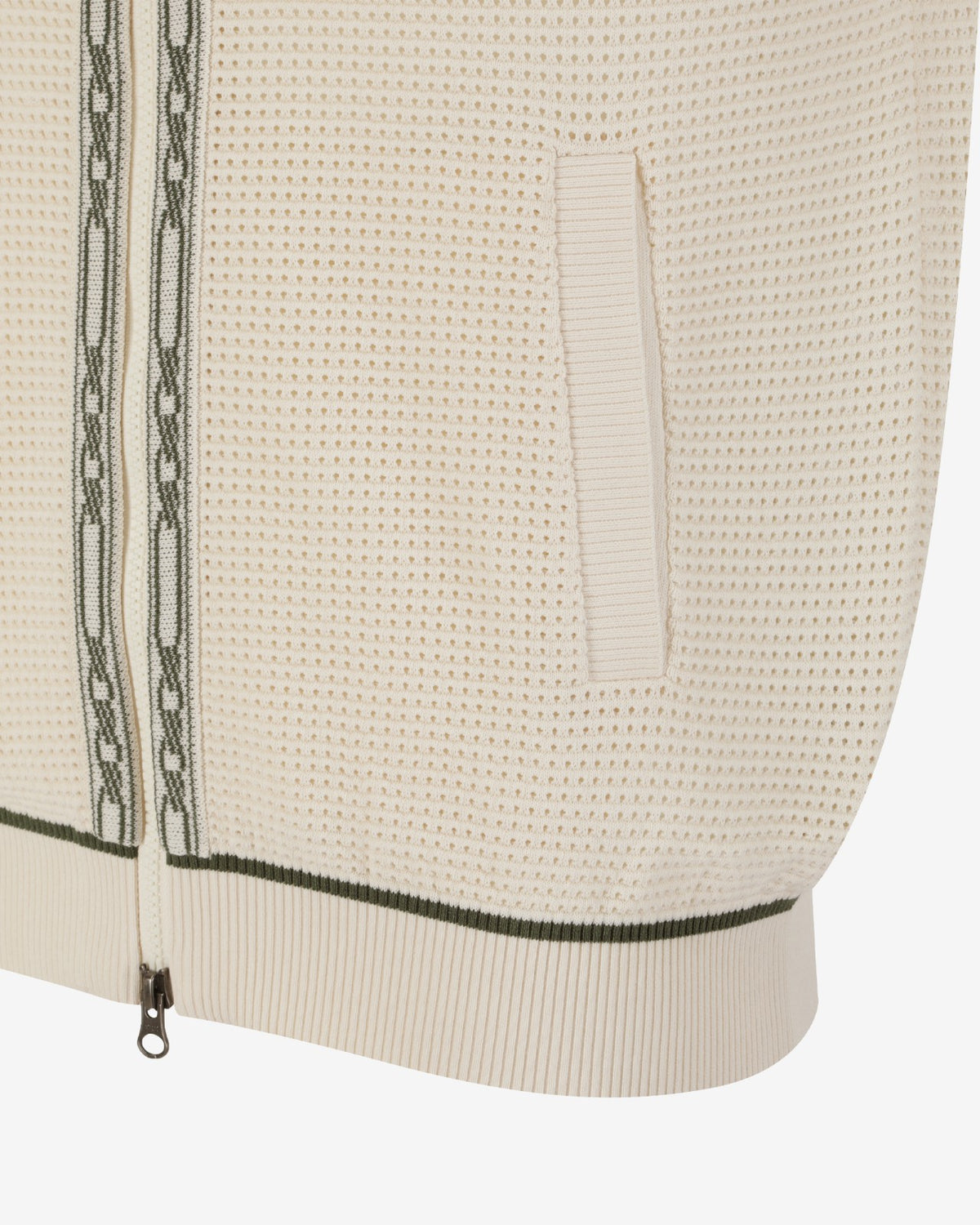 Studio Seoul Crochet Knit Full-Zip Hoodie - Cream Malbon Men
