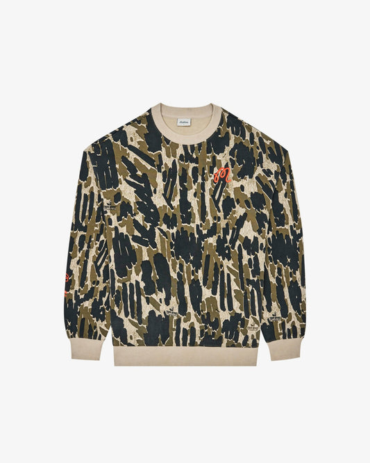 Range Tour Divot Camo Sweatshirt - Bark Camo Malbon Men