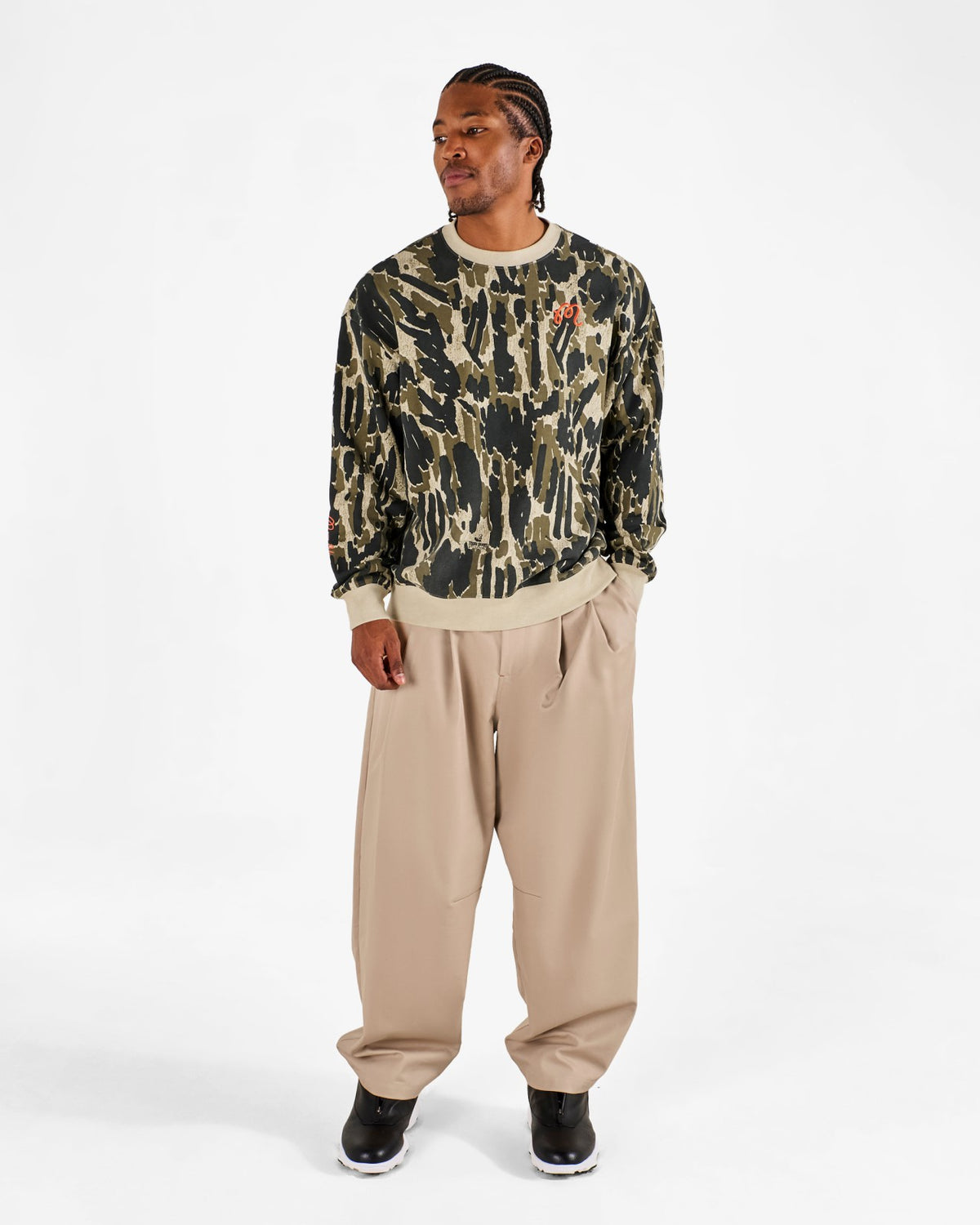 Range Tour Divot Camo Sweatshirt - Bark Camo Malbon Men