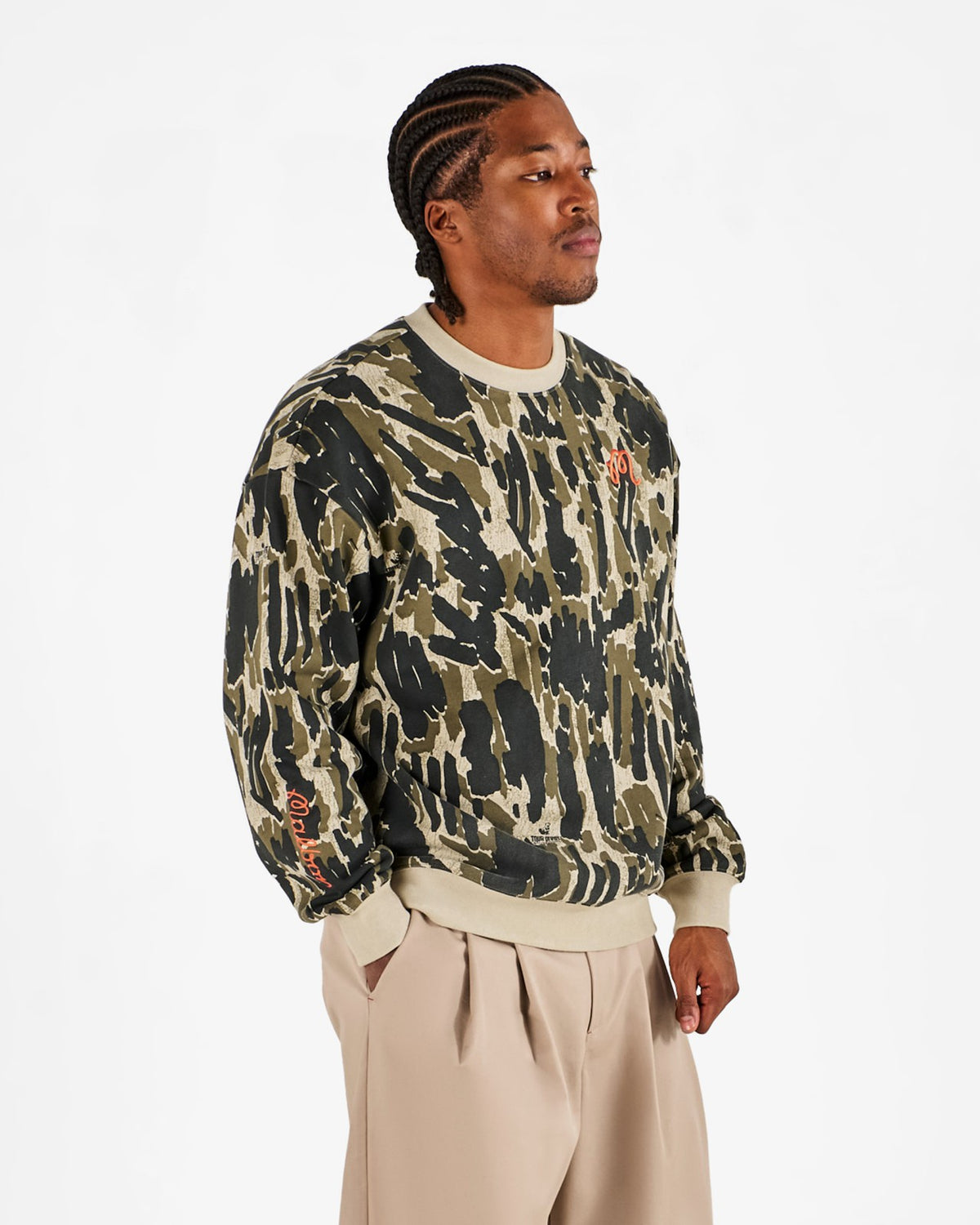 Range Tour Divot Camo Sweatshirt - Bark Camo Malbon Men