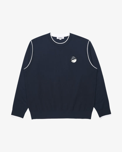 Studio Seoul Double-Knit Mens Pullover - Navy Malbon Men