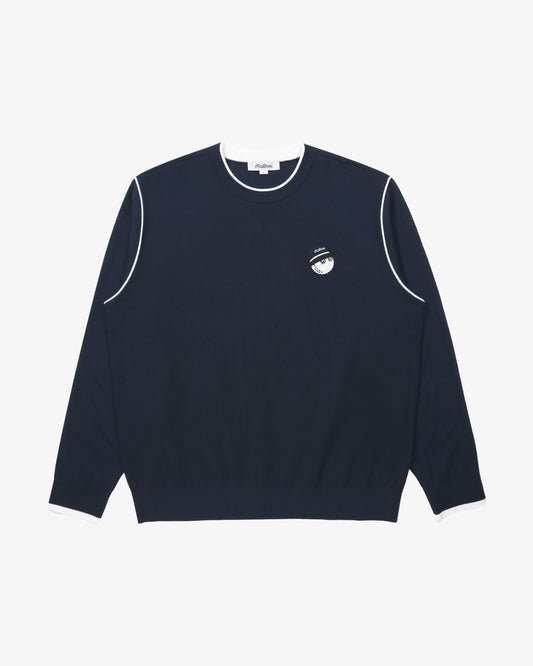 Studio Seoul Double-Knit Mens Pullover - Navy Malbon Men