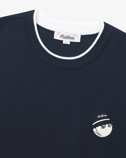 Studio Seoul Double-Knit Mens Pullover - Navy Malbon Men