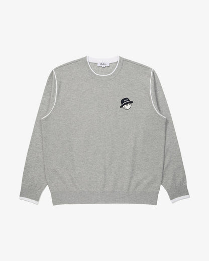 Studio Seoul Double-Knit Mens Pullover - Grey Malbon Men