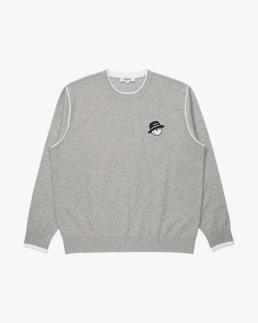 Studio Seoul Double-Knit Mens Pullover - Grey Malbon Men