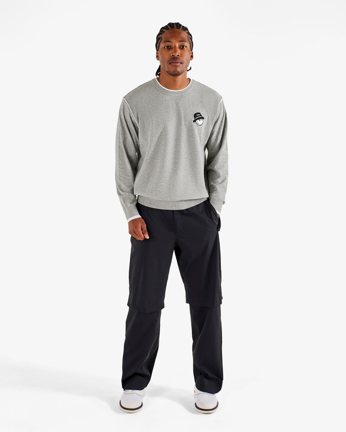 Studio Seoul Double-Knit Mens Pullover - Grey Malbon Men