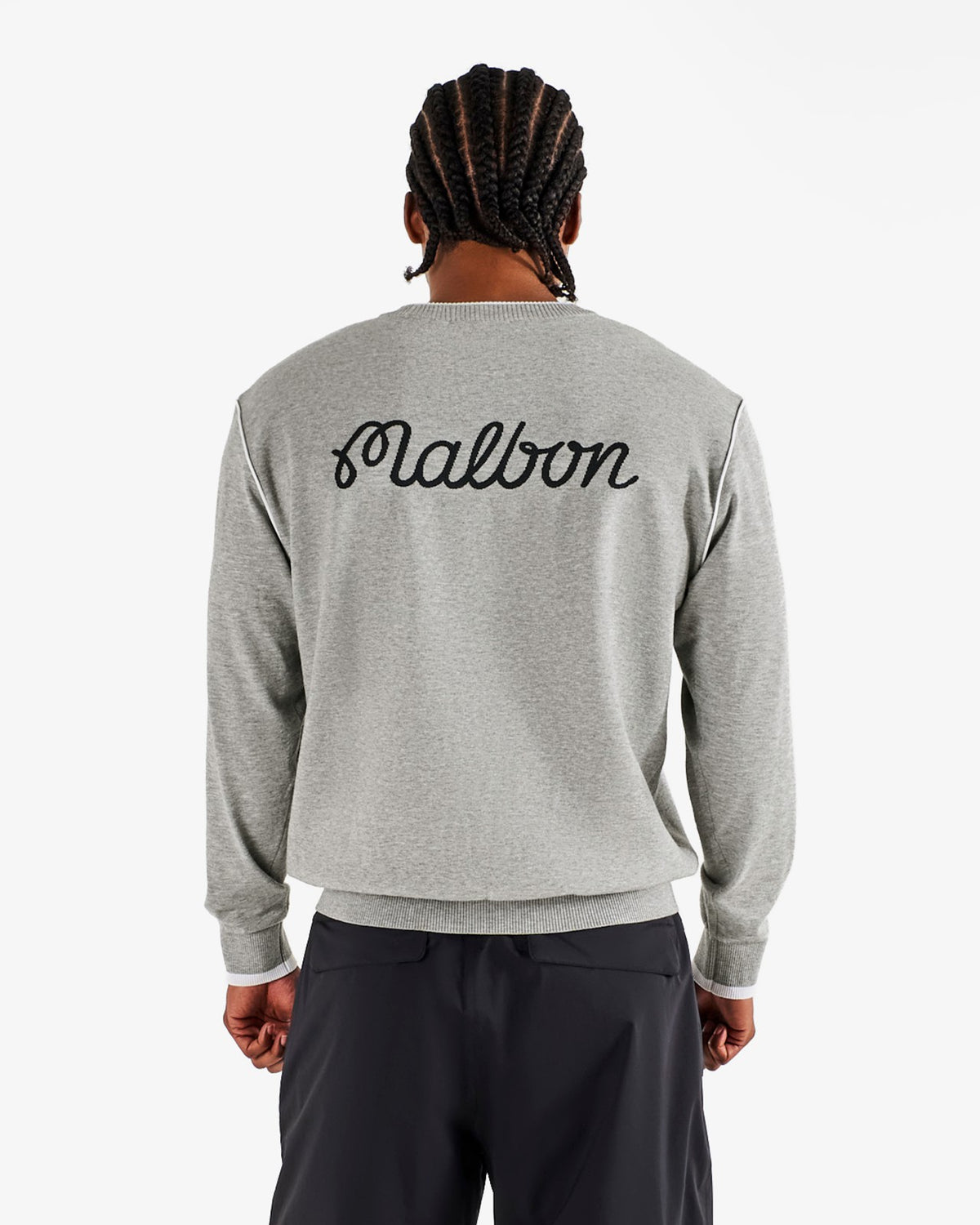 Studio Seoul Double-Knit Mens Pullover - Grey Malbon Men