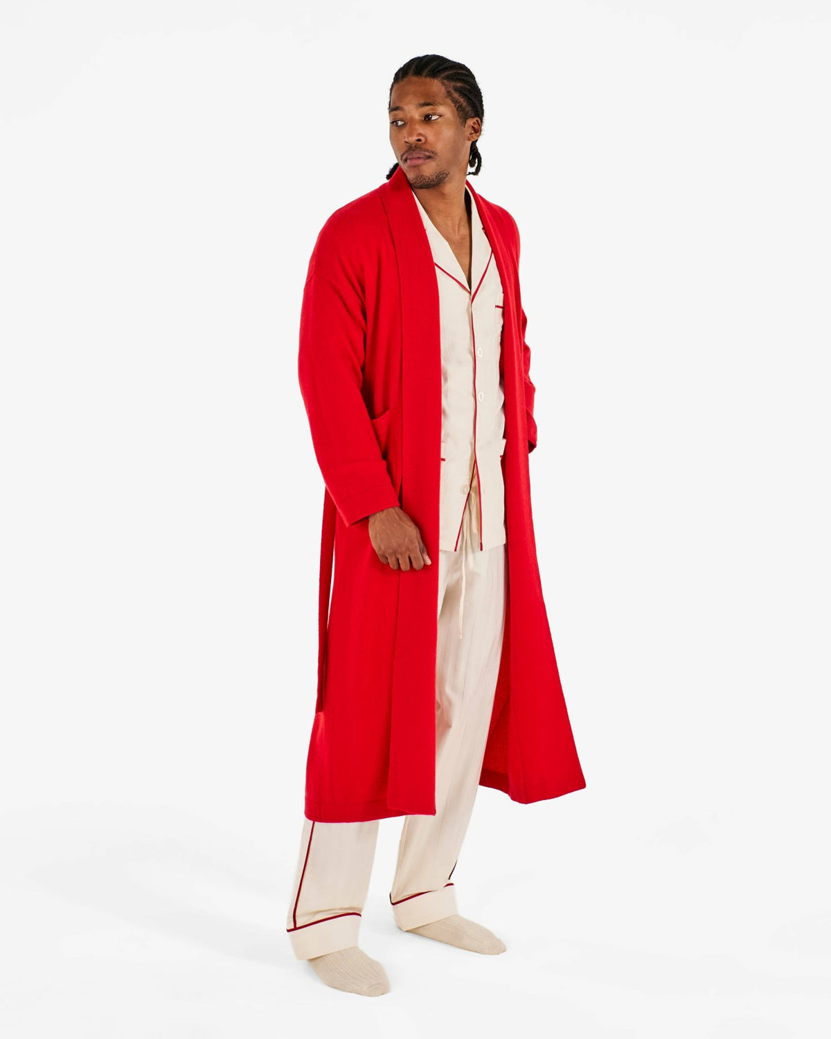 Kip Pure Cashmere Robe - Red Malbon Men