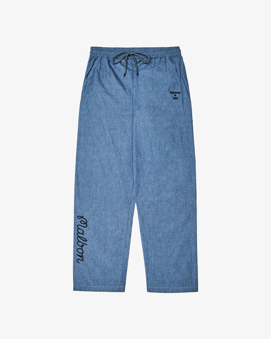 Gdc Denim Elastic Waist Pant - Light Blue Malbon Men