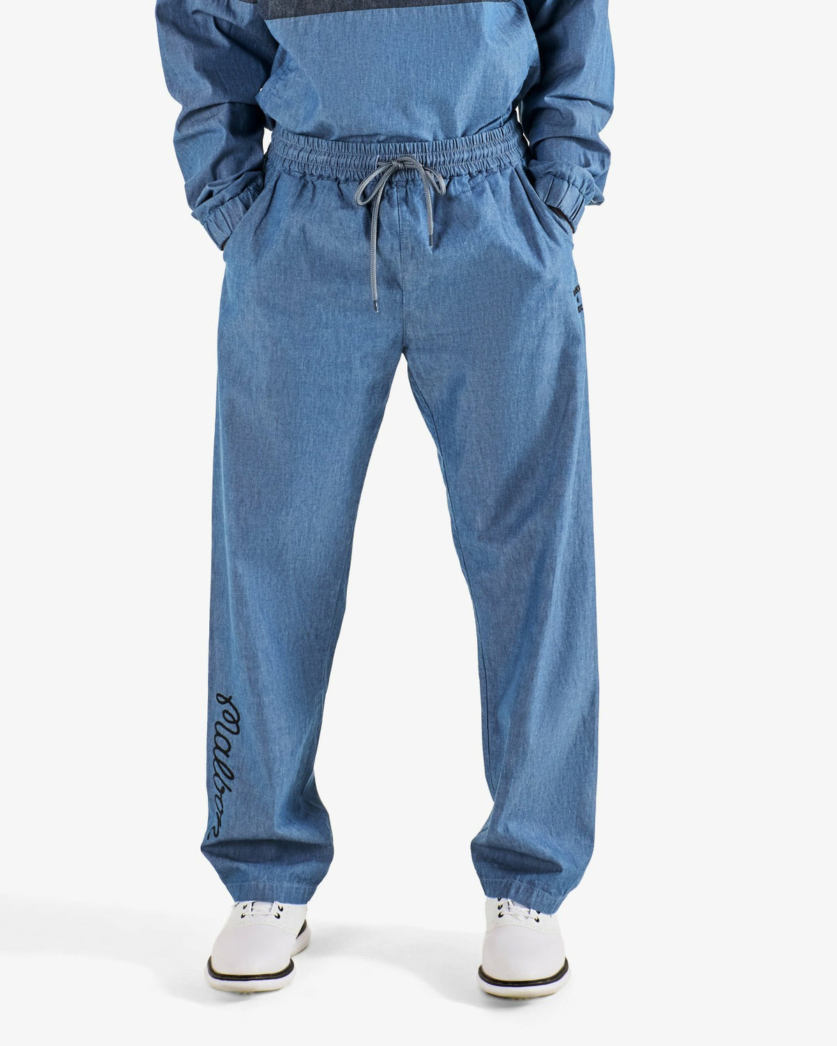 Gdc Denim Elastic Waist Pant - Light Blue Malbon Men