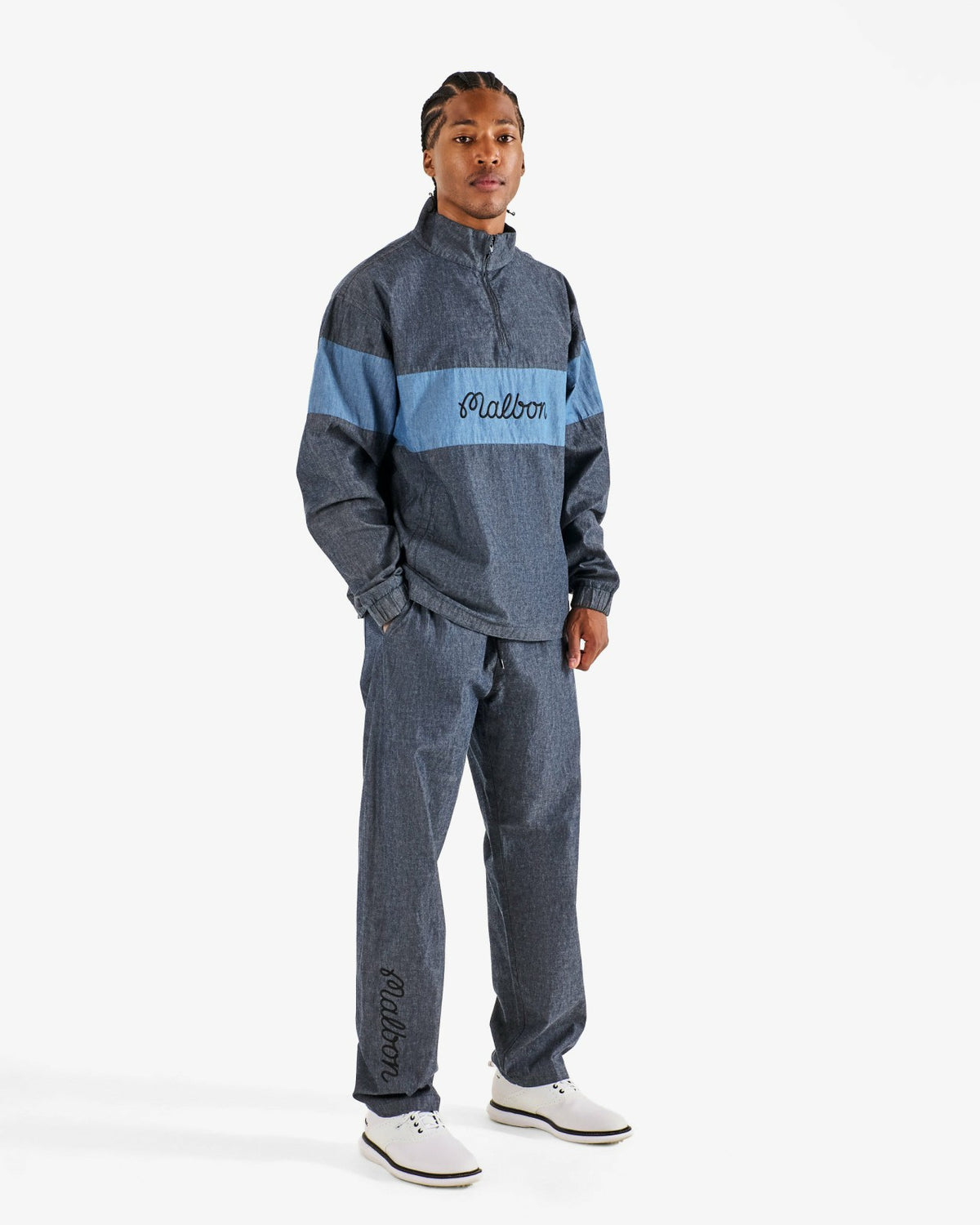 Gdc Denim Elastic Waist Pant - Navy Malbon Men