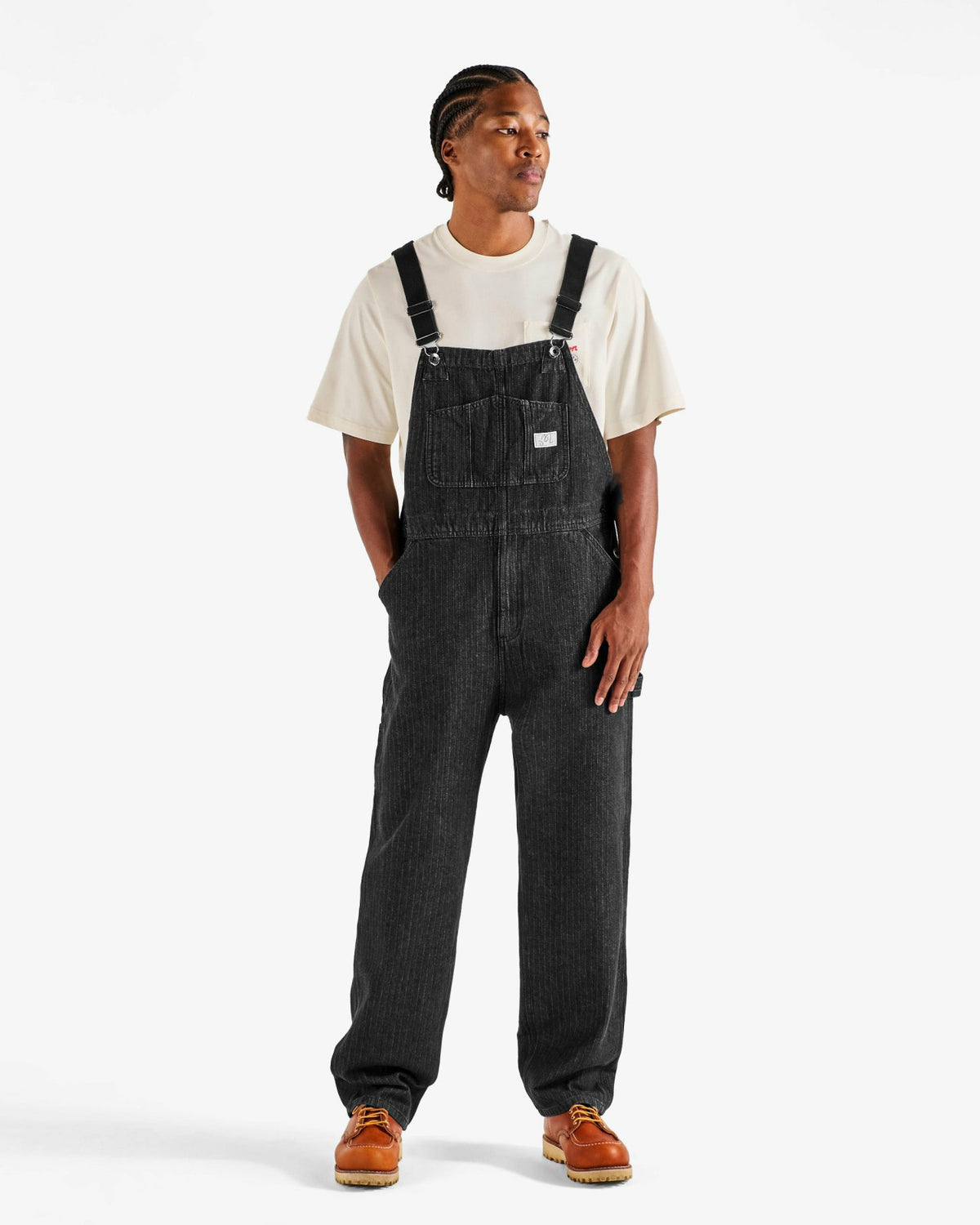 Foreman Overall - Black Stone Washed Denim Malbon Men