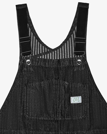 Foreman Overall - Black Stone Washed Denim Malbon Men