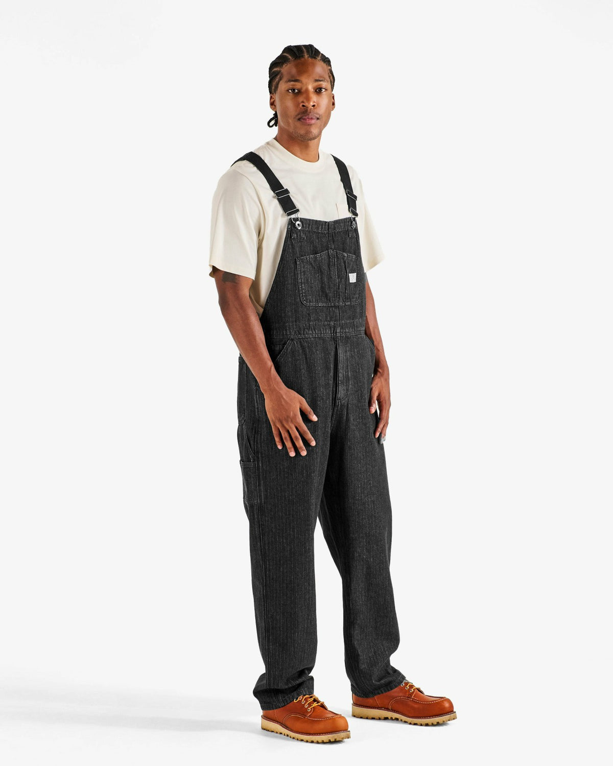 Foreman Overall - Black Stone Washed Denim Malbon Men