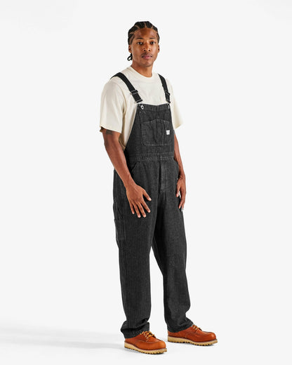 Foreman Overall - Black Stone Washed Denim Malbon Men