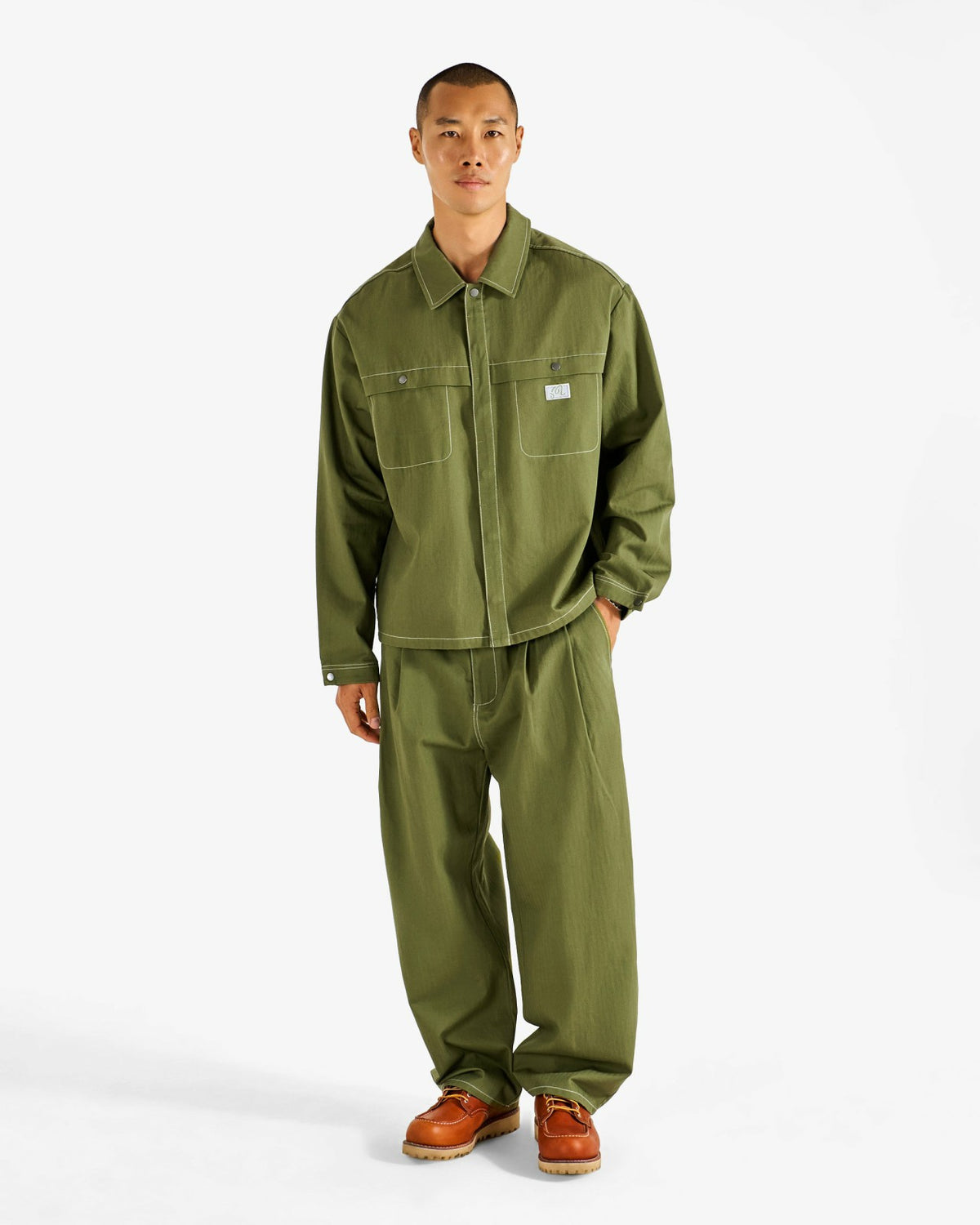 Station Pant - Military Green Malbon Men