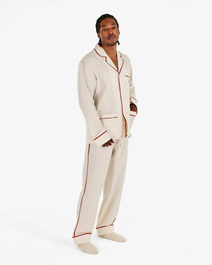 Kip Men'S Premium Cotton Pajama Set - Beige Malbon Men