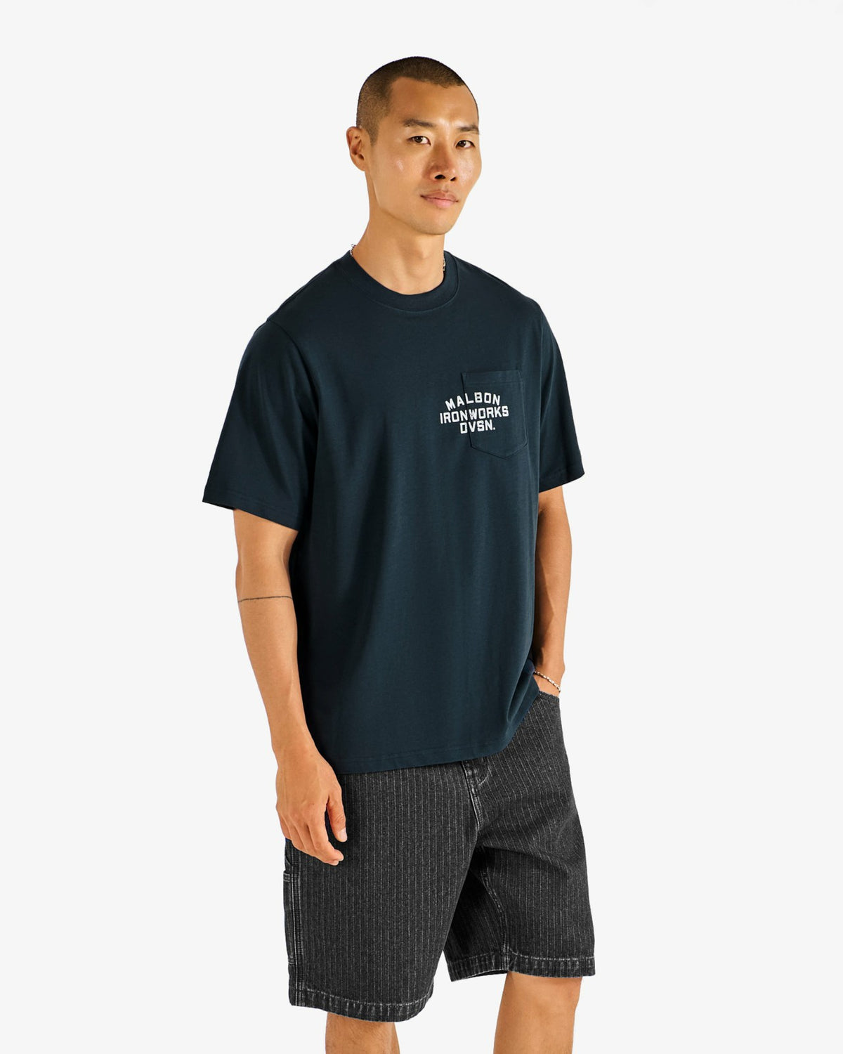 Foreman Short - Black Stone Washed Denim Malbon Men
