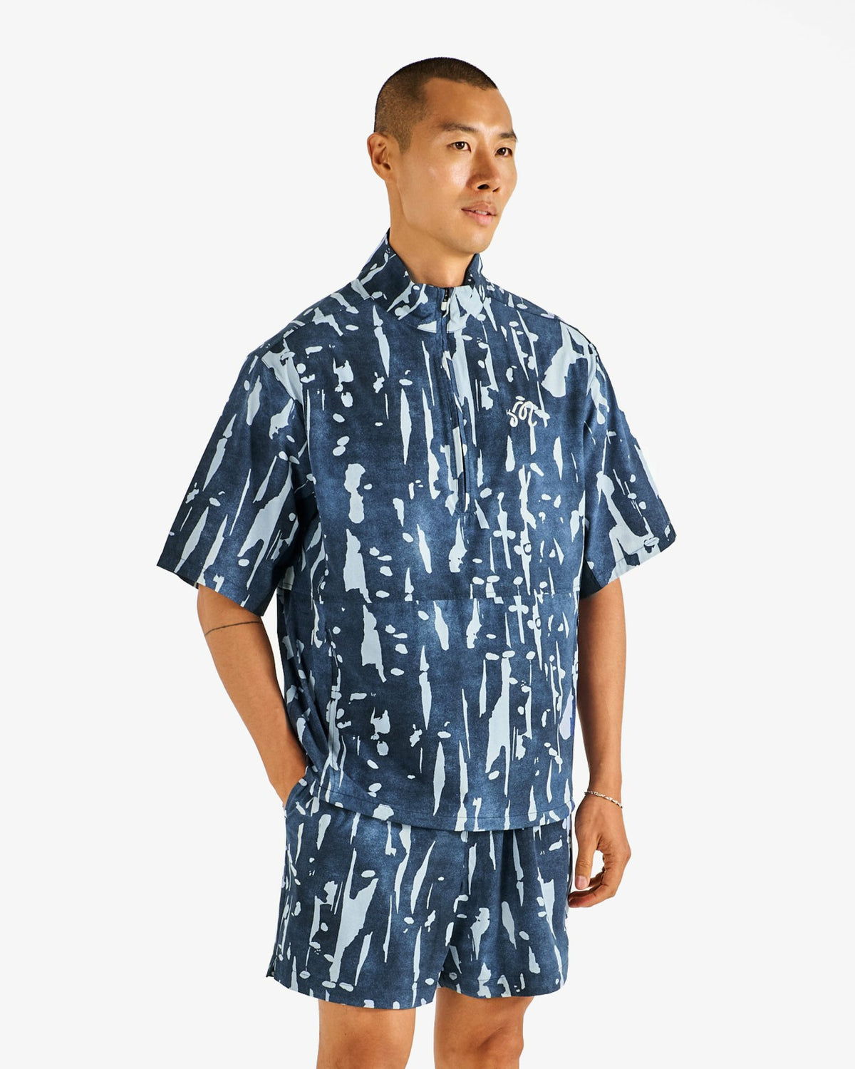 Scooter Inkwash Short - Navy Inkwash Malbon Men