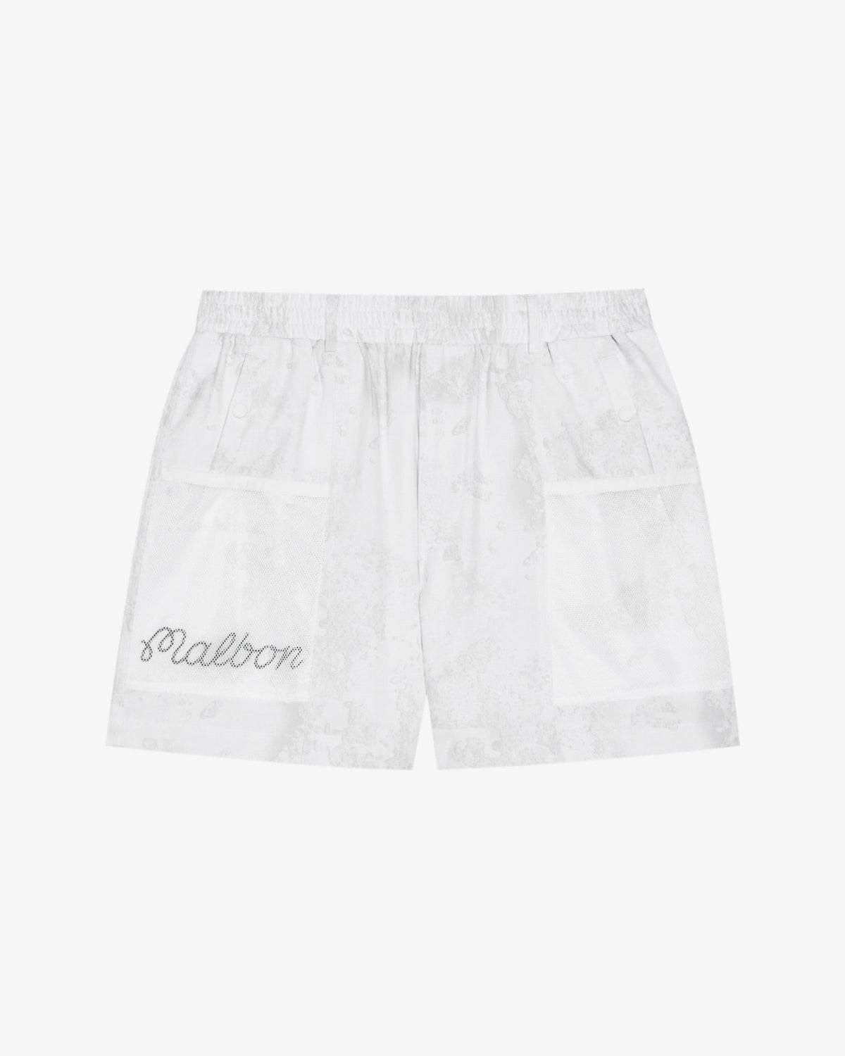 Mesh Basket Pocket Short - White Ripple Malbon Men
