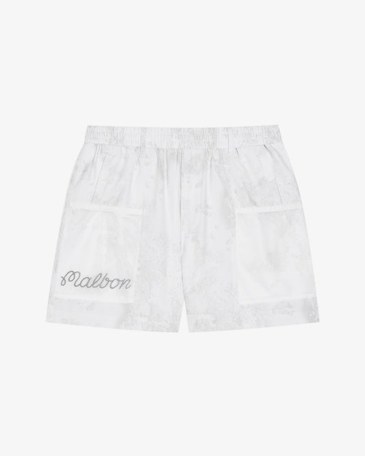 Mesh Basket Pocket Short - White Ripple Malbon Men