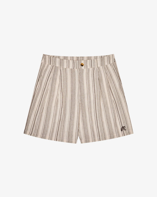 Arena Short - Cream Stripe Malbon Men