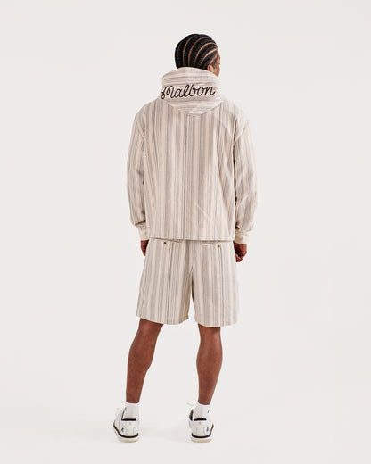 Arena Short - Cream Stripe Malbon Men