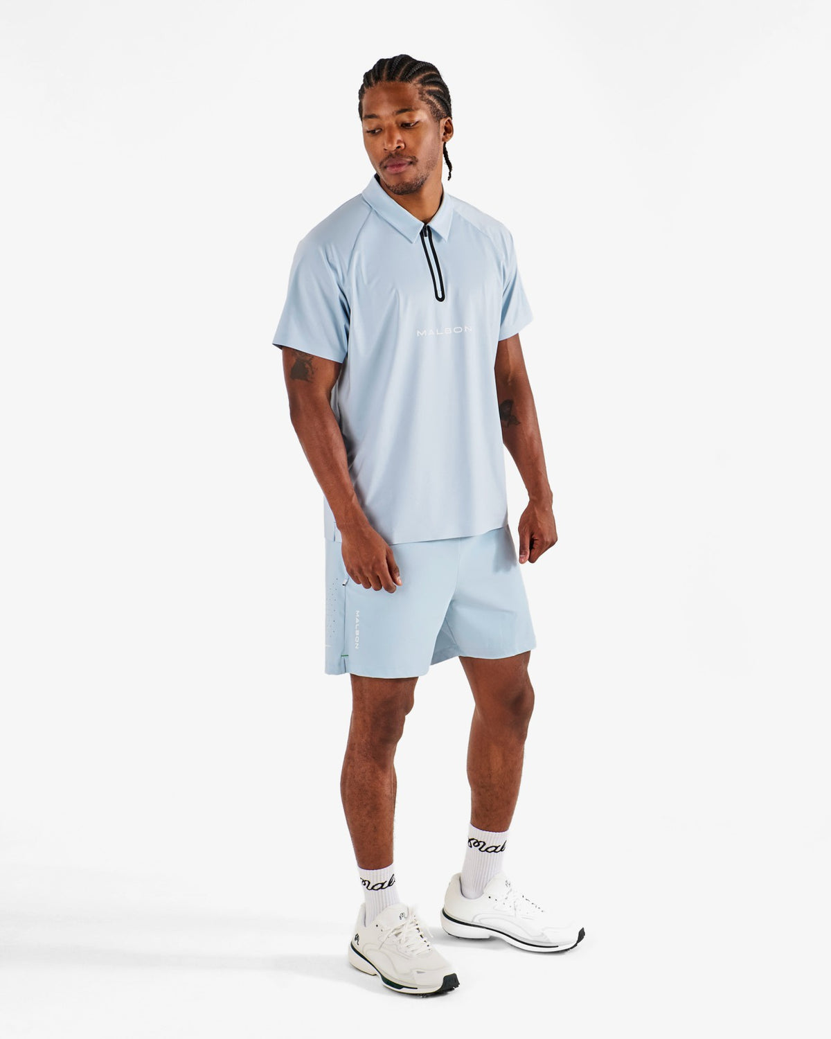 Performance Poly Tech Short - Subdued Blue Malbon Men