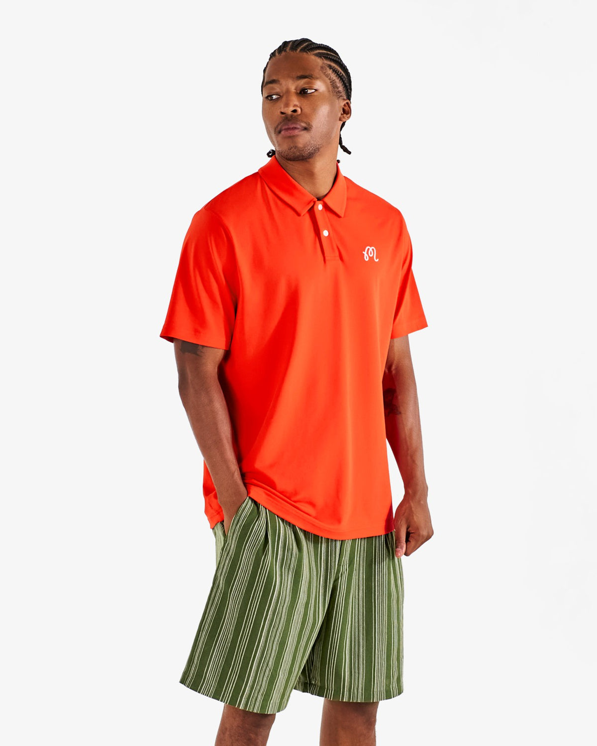 Arena Short - Chive Stripe Malbon Men