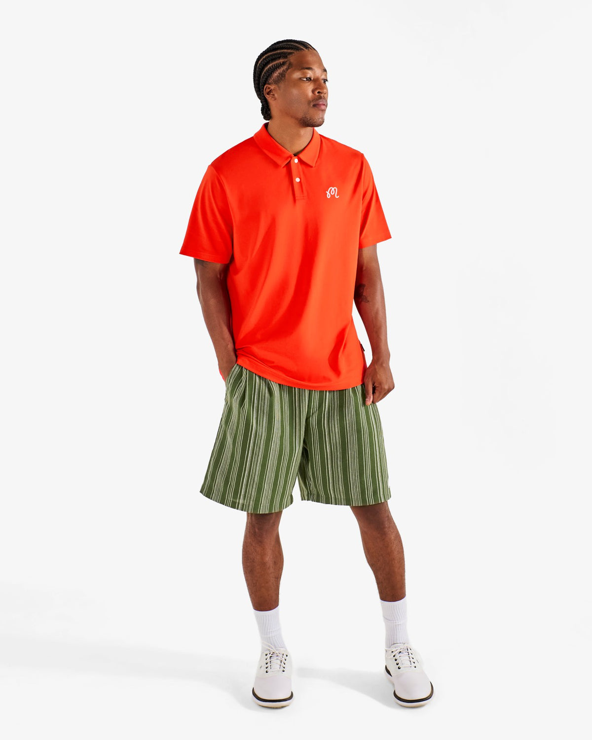 Arena Short - Chive Stripe Malbon Men