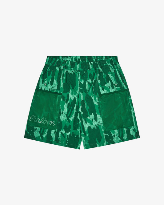 Mesh Basket Pocket Short - Divot Camo Jungle Malbon Men