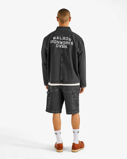 Foreman Jacket - Black Stone Washed Denim Malbon Men