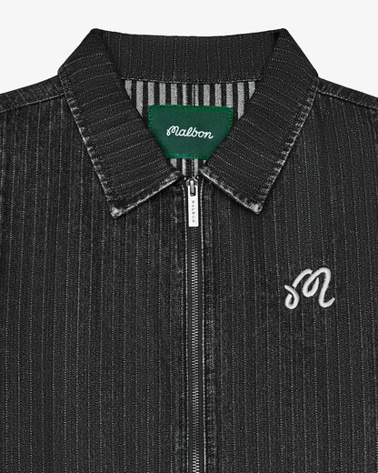 Foreman Jacket - Black Stone Washed Denim Malbon Men