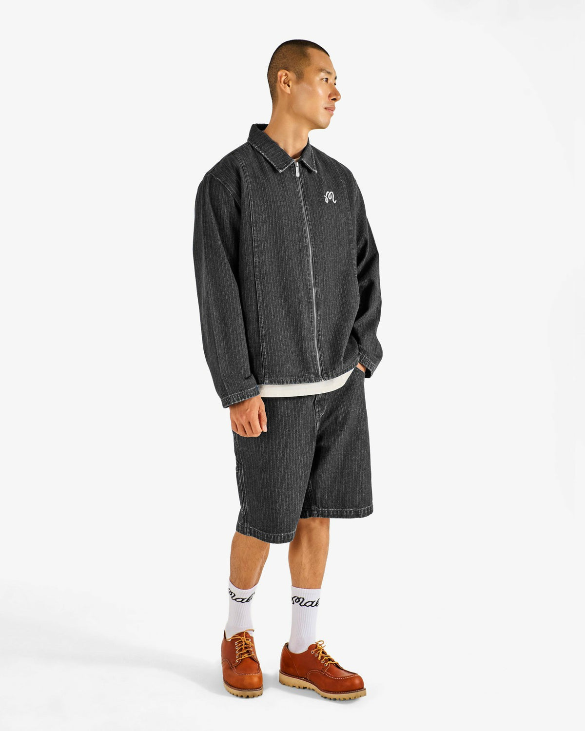 Foreman Jacket - Black Stone Washed Denim Malbon Men
